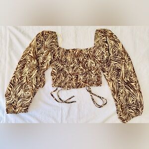 PAPERMOON Puff Sleeve Crop Blouse